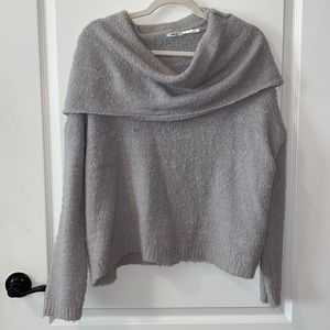 Cozy gray off the shoulder sweater